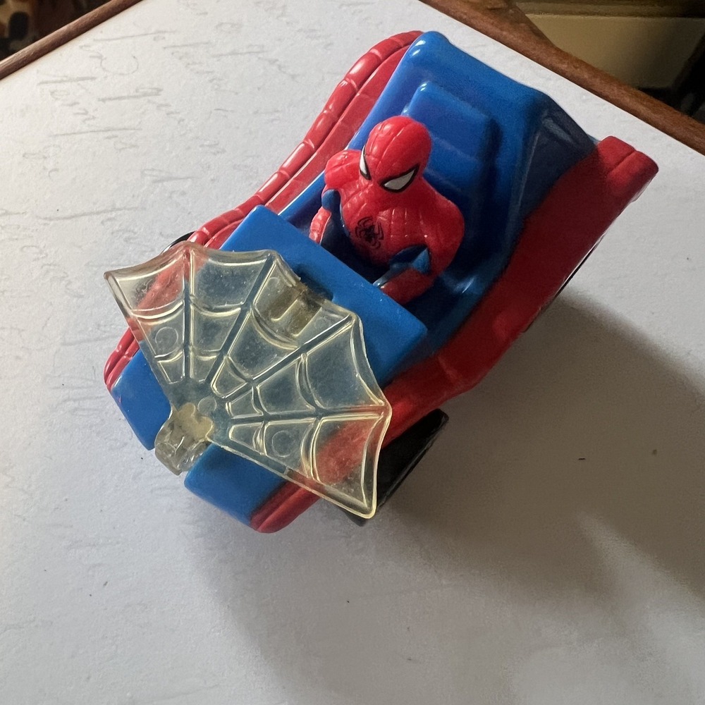 Marvel Spiderman Car with Web 1996 Vintage Toy Vehicle MT-A-23 Blue Red